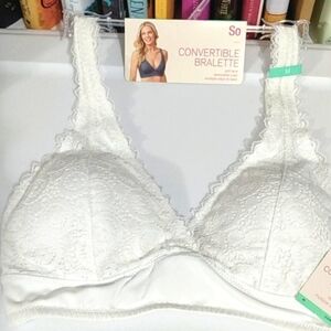 SO 3-WAY CONVERTIBLE STRAP BRALETTE WHITE LACE SIZE MEDIUM NWT